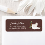 Peace Dove Christmas CUSTOM Mailing Return Address Label<br><div class="desc">Sweet dove drawing to wish someone happy holidays! Add your own text! Click "personalize" to change the text. You can also change colors and fonts, everything is customizable! Also available in my shop in different colors and style, and as postcards, flat cards, and as digital download to send instantly via...</div>