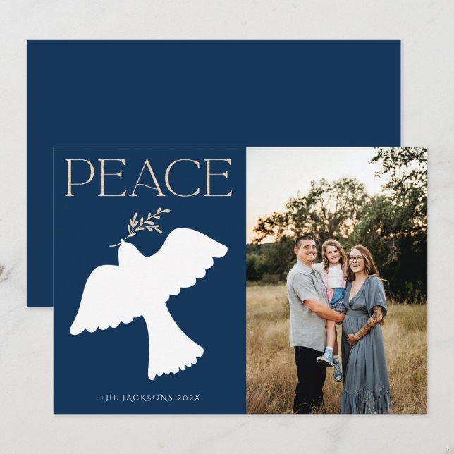 Peace Dove Christmas Design Holiday Card (Front/Back)