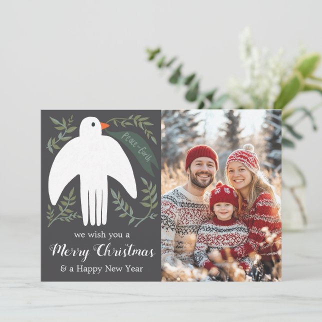 Peace Dove Christmas Holiday CUSTOM PHOTO  (Standing Front)