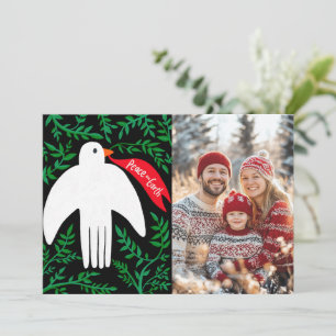 Peace Dove Christmas Holiday CUSTOM PHOTO Card