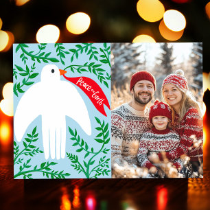 Peace Dove Christmas Holiday CUSTOM PHOTO Card