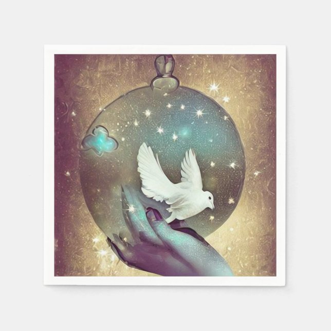 Peace Dove Christmas Ornament Napkins (Front)