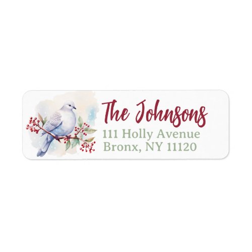 Peace Dove Christmas Return Address Label