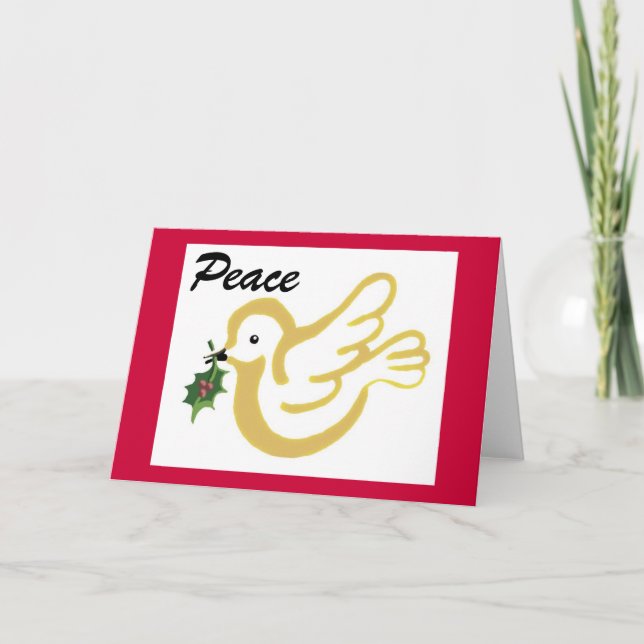 Peace dove Christmas wish Holiday Card (Front)