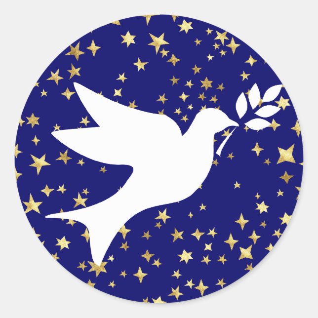 Peace Dove Classic Round Sticker (Front)