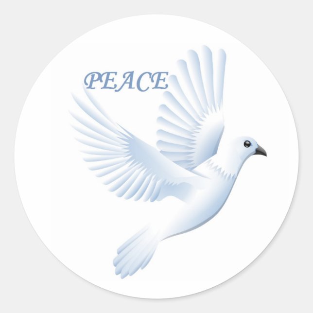 PEACE DOVE CLASSIC ROUND STICKER (Front)