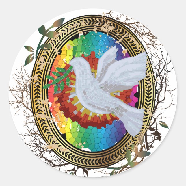 Peace Dove Classic Round Sticker (Front)