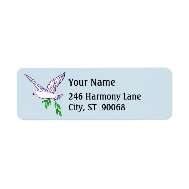 Peace Dove Custom Peace Return Address Label (Front)