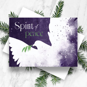 Peace Dove Deep Purple Holiday Card