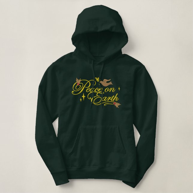 Peace Dove Embroidered Hoodie (Design Front)