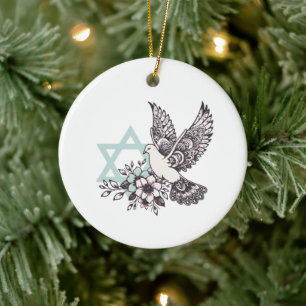 Peace Dove For Israel Ceramic Ornament
