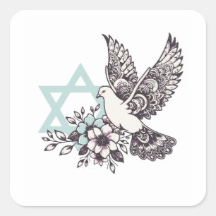 Peace Dove For Israel Square Sticker