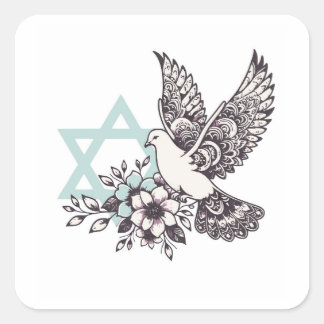 Peace Dove For Israel Square Sticker