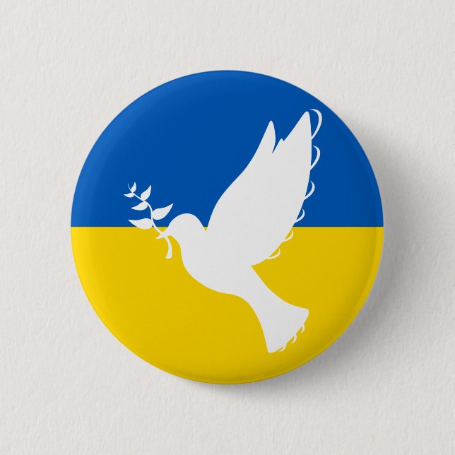 Peace Dove for Ukraine Button (Front)