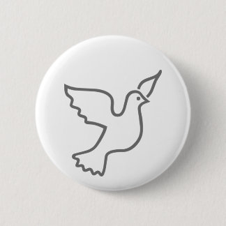 Peace Dove Gray Button