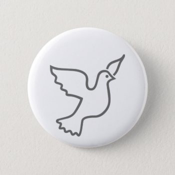 Peace Dove Gray Button by chmayer at Zazzle