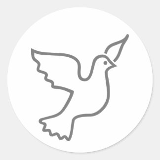 Peace Dove Gray Classic Round Sticker