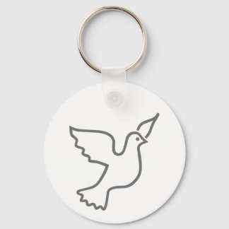 Peace Dove Gray Keychain