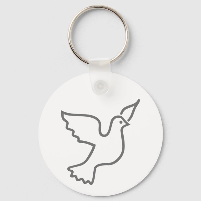 Peace Dove Gray Keychain (Front)