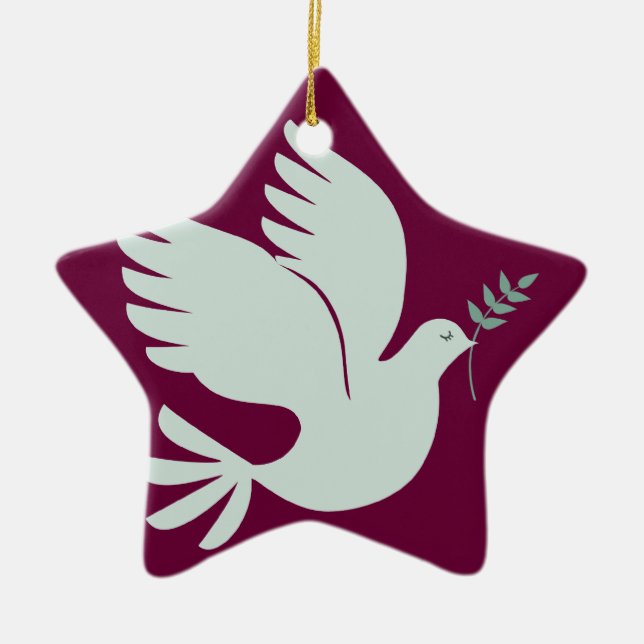 Peace Dove Holiday Ornament - Personalized (Front)