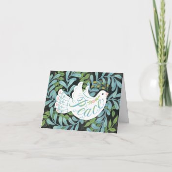 Peace Dove Illustrated Christmas Card by fourwetfeet at Zazzle