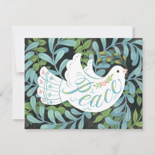 Peace Dove Illustrated Christmas Card