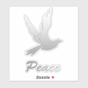 Peace Dove in a Silver Gradient  Sticker