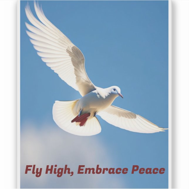 Peace Dove in Flight Removable Vinyl Sticker (Front)