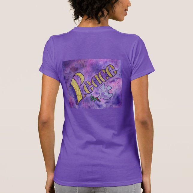 Peace Dove Inspirational Word Art T-shirts (Back)