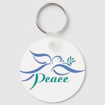 Peace Dove Keychain by Lisann52 at Zazzle