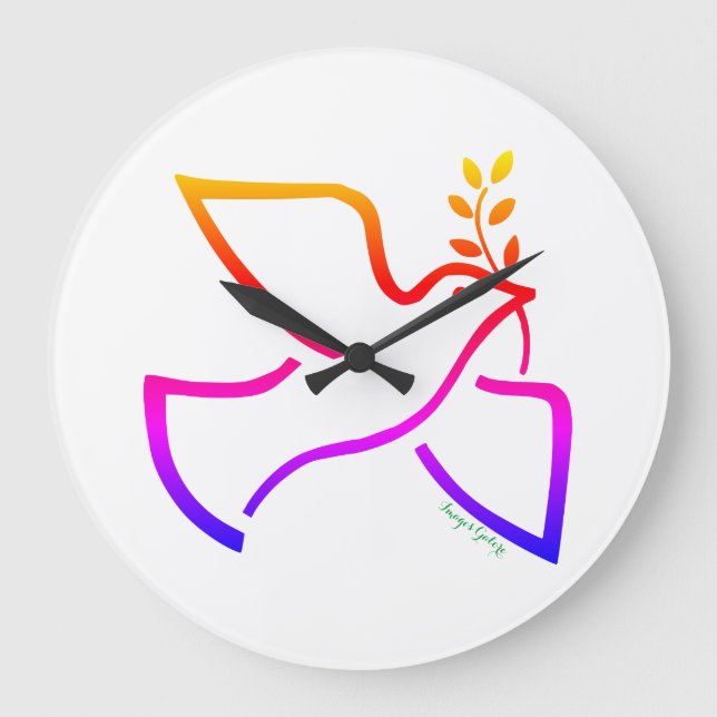 Peace Dove Large Clock (Front)