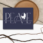 Peace Dove Love Joy Holiday Card<br><div class="desc">These 7' X 5"" holiday greeting cards feature the greeting,  "Peace" in large letters in shades of blue with the message,  "Wishing you peace,  love & joy this holiday season." Simply add your name(s) & year.</div>