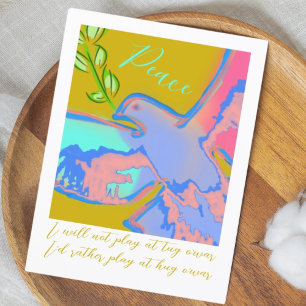 Peace dove no war greetings postcard