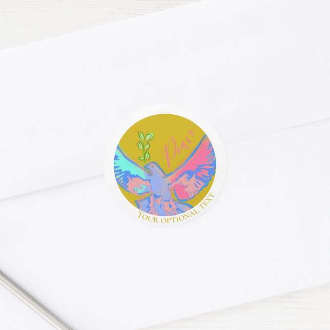 Peace dove, no war yellow classic round sticker (Creator Uploaded)