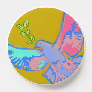 Peace dove, no war yellow mobile phone PopSocket