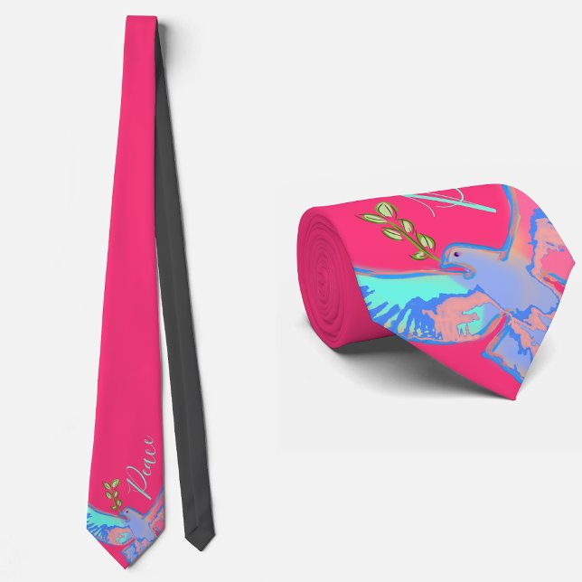 Peace dove, no war yellow neck tie (Creator Uploaded)