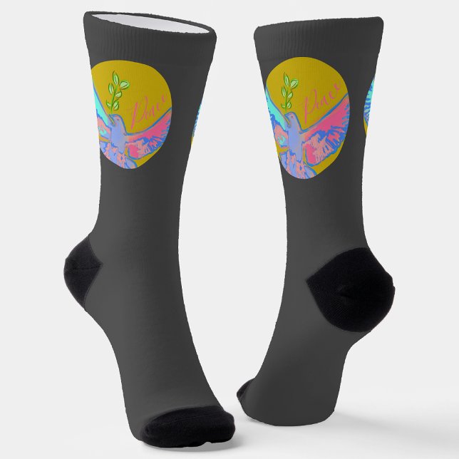 Peace dove, no war yellow socks (Creator Uploaded)