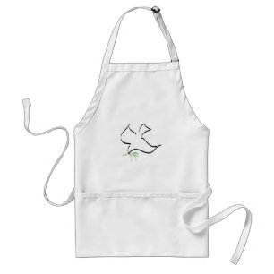 Peace Dove Olive Branch Religious Symbol Adult Apron