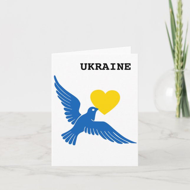 Peace Dove Over Ukraine Greeting Card (Front)