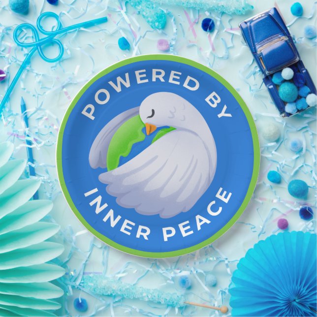 Peace Dove Paper Plates - Powered by Inner Peace (Party)