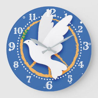 Peace Dove Peace Sign Clock