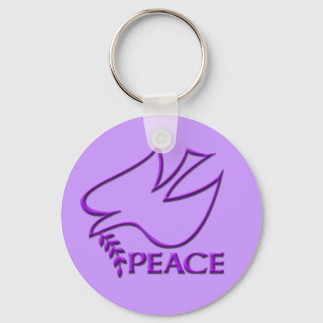 Peace Dove Peace Sign Keychain (Front)