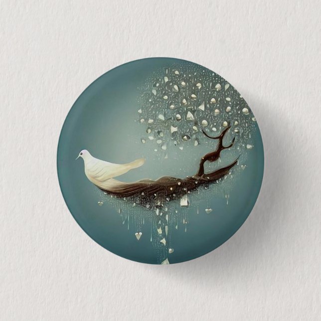 Peace Dove & Pearl Tree Button (Front)
