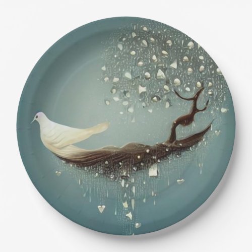 Peace Dove  Pearl Tree Paper Plates