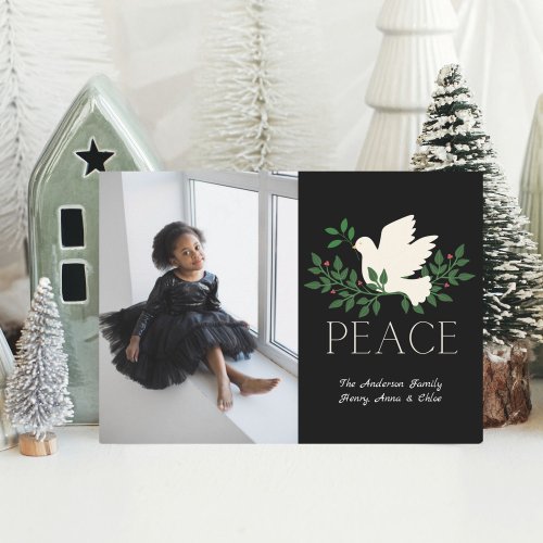Peace Dove Photo Flat Holiday Card
