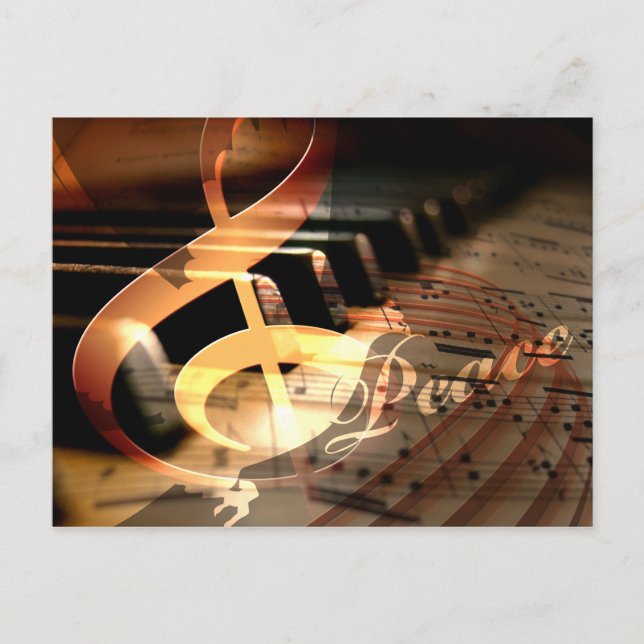 peace dove piano teacher Christmas PostCard (Front)