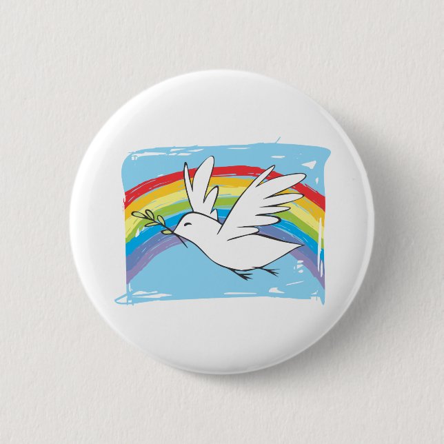 Peace Dove Pinback Button (Front)