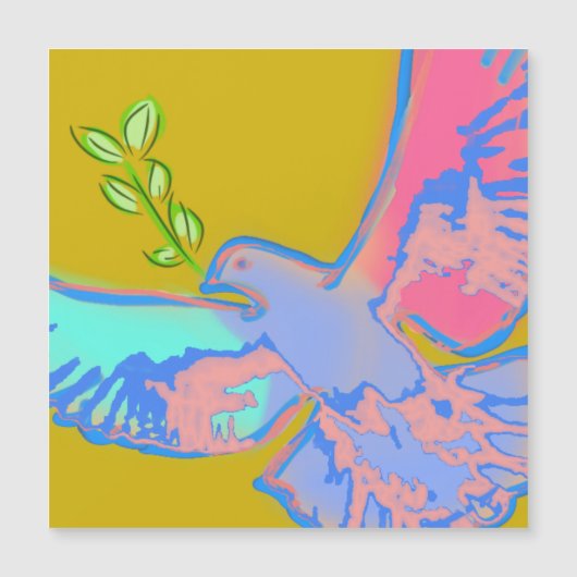 Peace dove Pop art in ochre yellow (Front)