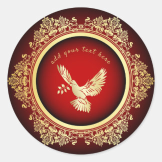 Peace Dove Round Sticker