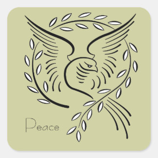 Peace Dove Square Sticker